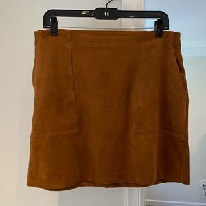 Brown Suede Banana Republic Skirt with Pockets